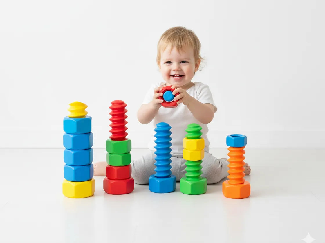 Montessori Şekilli Sayma Oyuncağı Somun ve Vida Oyuncak