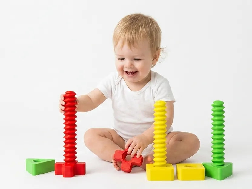 Montessori Şekilli Somun ve Vida Oyuncak
