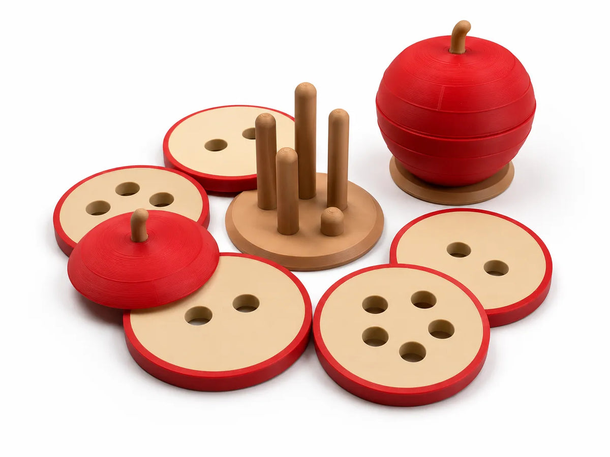 Montessori Elma Puzzle Şekil Birleştirme Oyuncak Seti